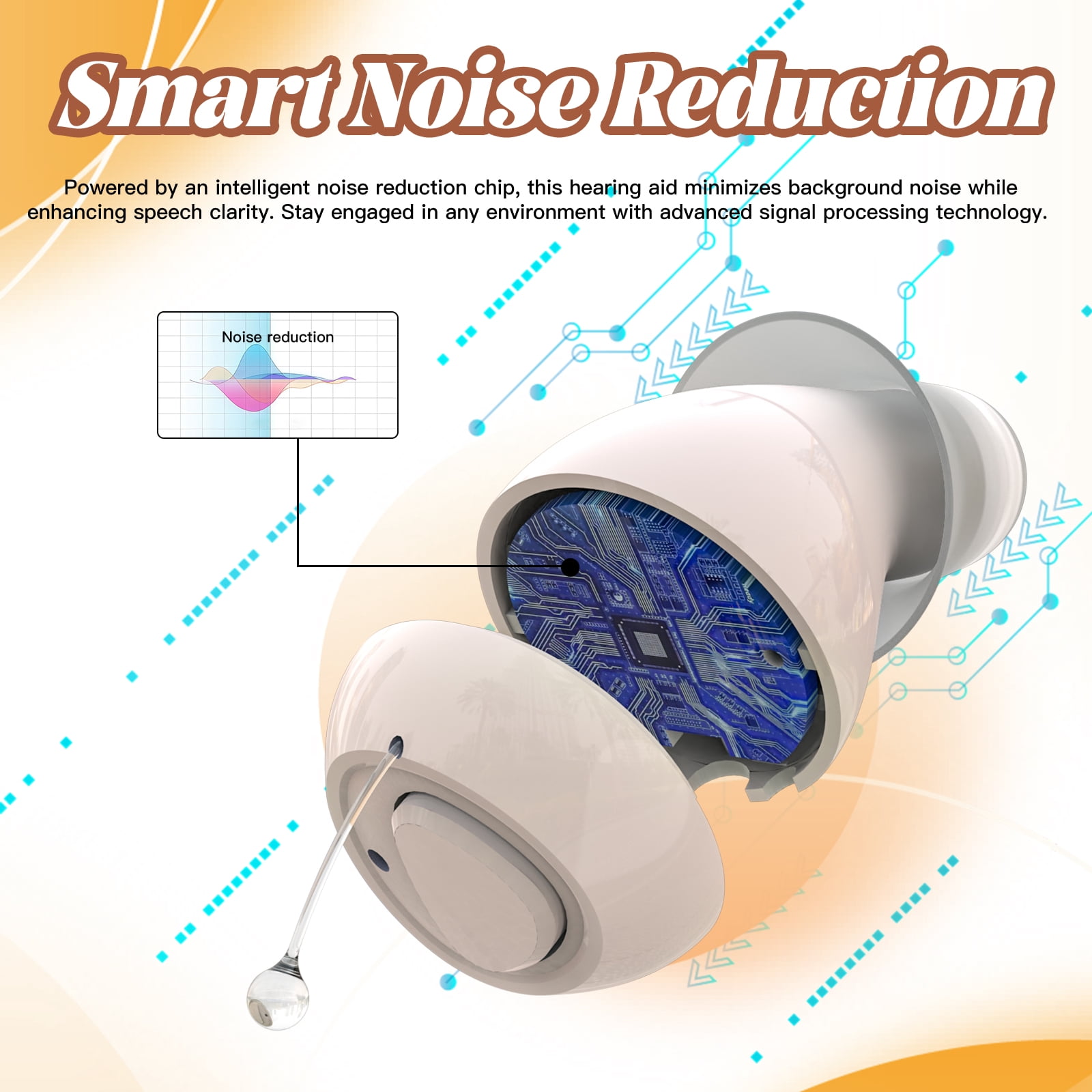 Pro Hearing Aids for Seniors with Smart Auto-Noise Reduction (Not Amplifiers),Rechargeable Digital OTC with 32-Channel for Clear Sound, Super Mini Invisible & 7-Day Standby, UV Charging Case