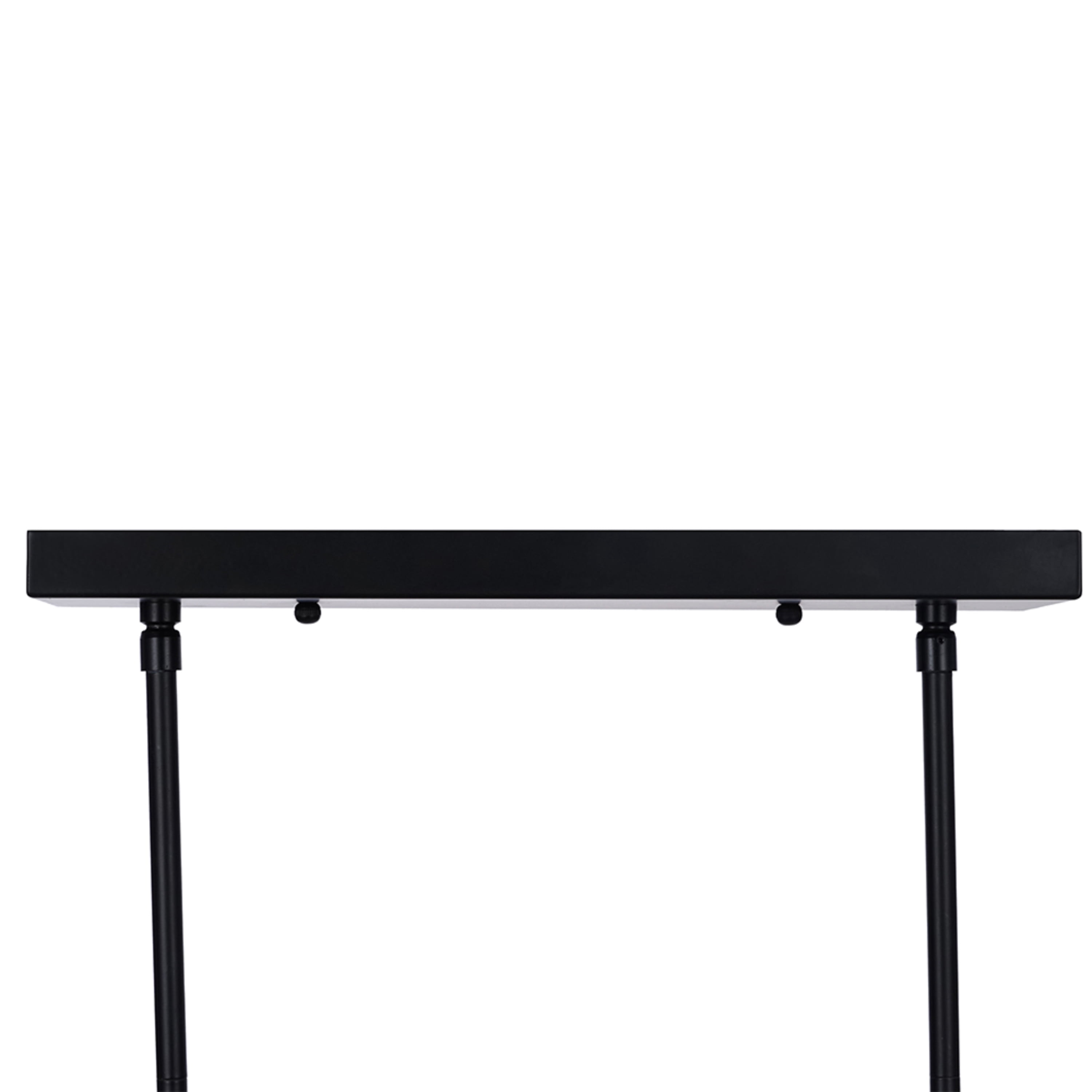 Cresswell Lighting 30" Industrial Black 4-Light Rectangle Island Chandelier Pendant with Bulb