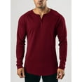 thumbnail image 2 of FAROOT T-shirt Décontracté pour Hommes Printemps Automne Couleur Unie Manches Longues Col Rond Chemise à Boutons, 2 of 7