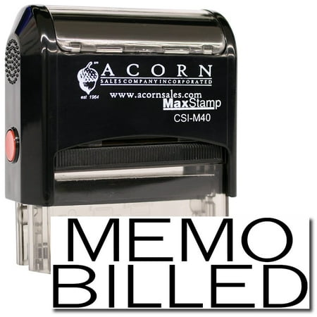 Large Self-Inking Memo Billed Stamp with Mint Green Ink