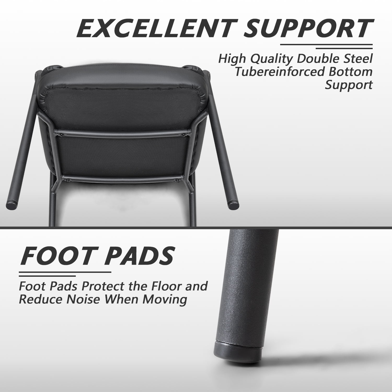Furmax Office Reception Chairs Waiting Room Guest Chairs with Armrest Set of 2 (Black)