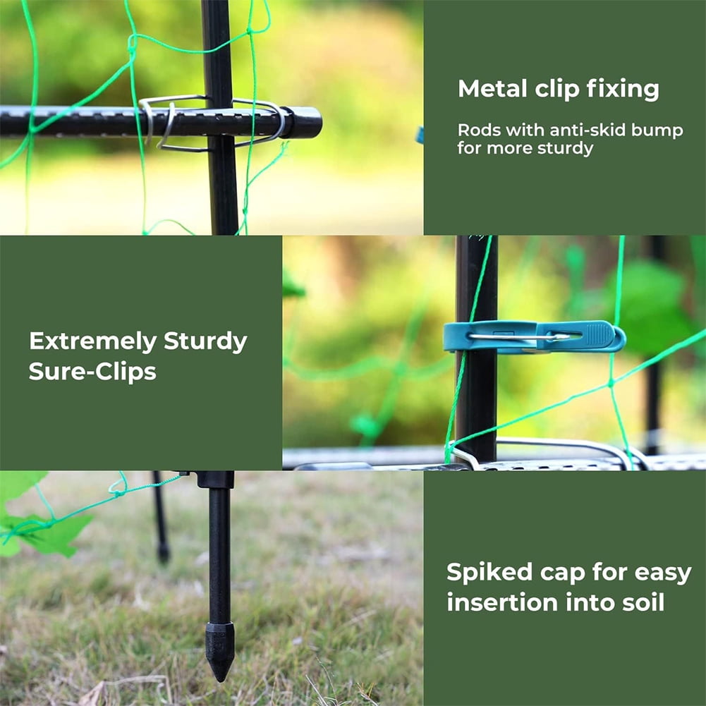 golytefs Garden Cucumber Trellis Large Metal Trellis Detachable Climbing Arch Plants Support Outdoor U-frame Trellis for Vegetable Beans Fruit Grow Trellises