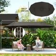 thumbnail image 3 of Outsunny 15' Outdoor Patio Umbrella with Lift Crank, Dark Grey, 3 of 10