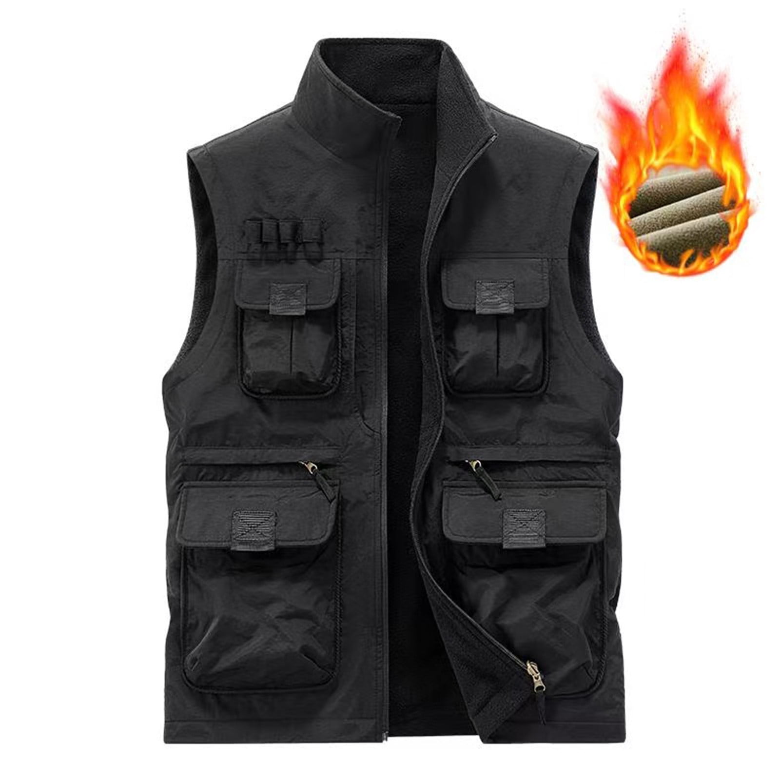 Womens Tank Tops- Cargo Vest for Women Casual Sleeveless Lightweight Outdoor Fishing Safari Travel Photo Vest with Multi Pockets Black M