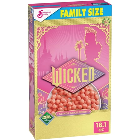 2 X Wicked Cereal Glinda Good Berry Flavored Family Size, 18.1 oz