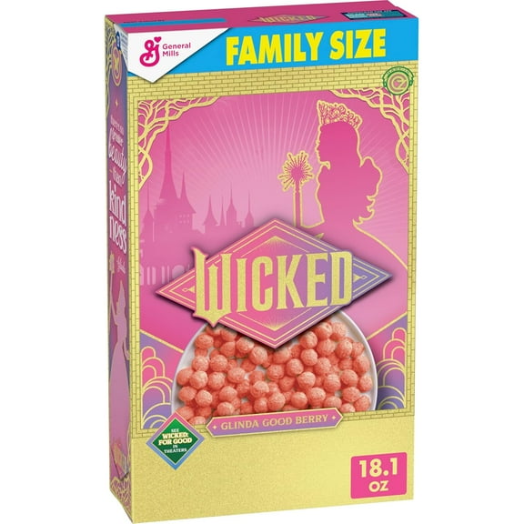 2 X Wicked Cereal Glinda Good Berry Flavored Family Size, 18.1 oz