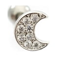 thumbnail image 4 of Moon Cubic Zirconia Design Ear Cartilage Barbell 16g Surgical Steel- Sold Each, 4 of 10