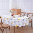 thumbnail image 3 of Floral Tablecloth 60x120 Inch Rectangle, Flower Decoration Table Cloth for Spring Summer, Waterproof Fabric Wrinkle Free Table Cover for Kitchen, Dining Room, Party, Picnic, Camping, Yellow, 3 of 6