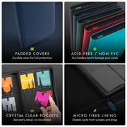 Vault X 4 Pocket Trading Card Zip Binder, 160 cards, Premium Exo-Tec Album Material, 20 Side-Loading Pages, Folder for Collectible Card Games, Sports, TCG (Blue)