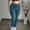 Blue women cargo pants with pockets a1, variant on Cagogo Women's Cargo Pants with Pockets Elastic Waist Slim Casual Workwear Long Trousers for Party Travel Outdoor Hiking, Khaki XL