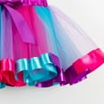 thumbnail image 5 of Odeerbi Girls Tutu Skirt Toddler Baby Cute Rainbow Net Yarn Princess Skirt Pettiskirt Multi-color Skirt Bow Hairpin Set Blue, 5 of 7