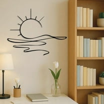 Sunrise Metal Wall Art, Abstract Sun Line Wall Decor for Modern Home - Elegant Housewarming & Wedding Gift Idea for Living Room, Bedroom,  Kitchen - Halloween & Christmas Holiday Decor