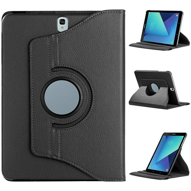 Reserveren Altijd Staat For Samsung Galaxy Tab S3 9.7 inch / T820 / T825 Tablet PU Leather Folio  360 Degree Rotating Stand Case Cover Black - Walmart.com
