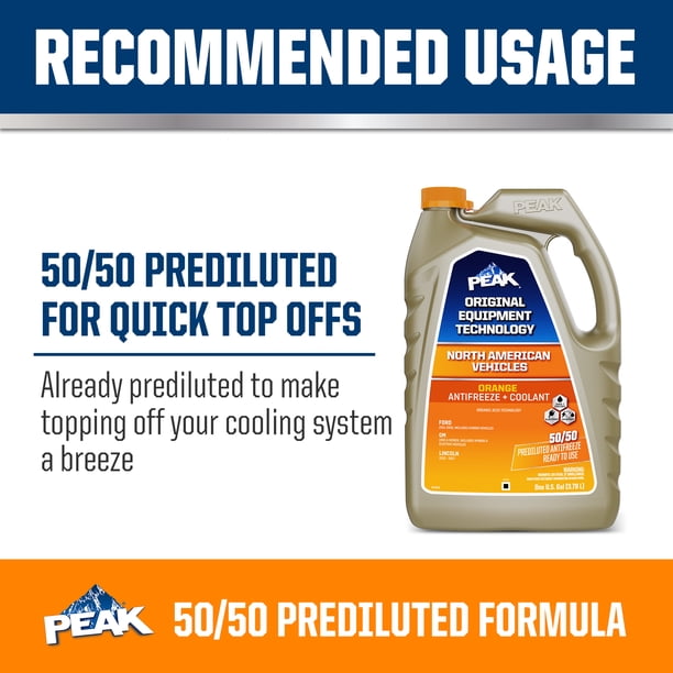 PEAK OAT Coolant/Antifreeze for North American Vehicles, Dex-Cool