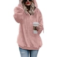 thumbnail image 1 of Damen Sherpa Pullover Fuzzy Fleece Sweatshirt Oversized Hoodies, 1 of 6