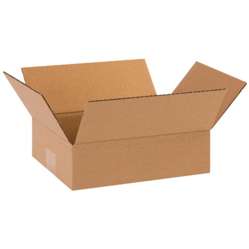 The Packaging Wholesalers Flat Corrugated Boxes 10" x 8" x 3" Kraft 25/Bundle BS100803