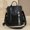 black, variant on PU Leather Solid Color Zipper Backpack