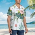 thumbnail image 3 of Kll Men'S Hawaiian Shirt Short Sleeve Button Down Beach Shirts-Turtle And Sea Life, 3 of 7