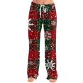 thumbnail image 2 of Trgacdwlo Christmas Pj Pants Women Santa Claus Pattern Drawstring Women's Sleep Pants Xmas Comfy Wide Leg Womens Pajama Bottoms for Holiday, 2 of 4