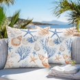 thumbnail image 4 of Outdoor Pillow Cover Beach Marine Life Set of 2 Waterproof Throw Pillowcases Starfish Shell Coral Decorative Patio Furniture Pillows for Couch Garden Indoor & Outdoor Use, 4 of 9