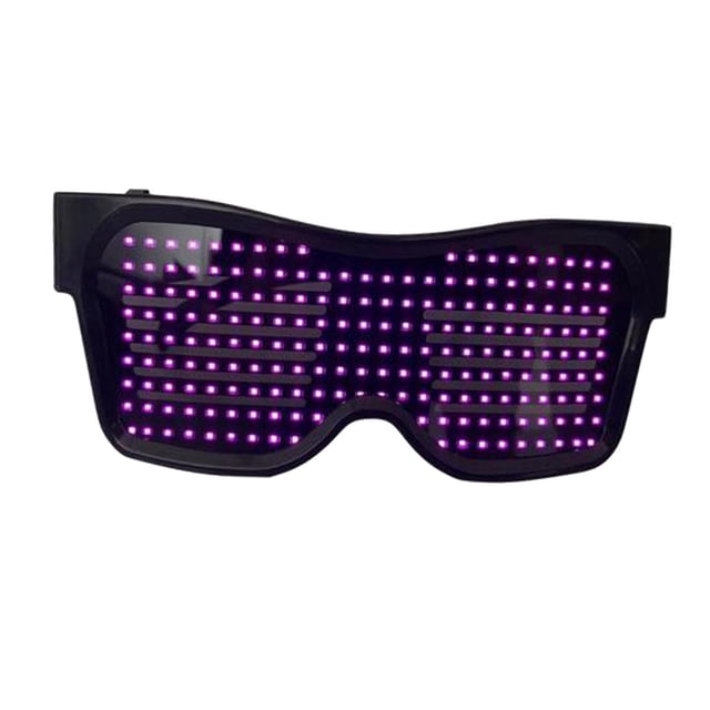Bluetooth LED Eye Glasses APP Control Para Raves Diversión Pantalla Intermitente Texto Rosa Sunnimix cosplay anime bluetooth