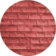 thumbnail image 1 of Ahgly Company Tapis d'Intérieur Rond Lavable en Machine Rouge Transitionnel, 8 Pieds Rond, 1 of 7
