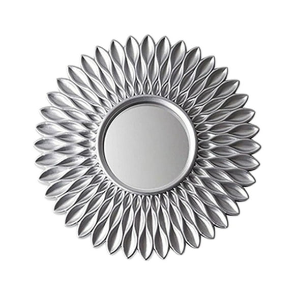 ziyahi Round Hanging Mirror Home Dresser Decor Shaped Mirrors Flower Silver Wall Flower Shaped Silver 25cm