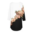 thumbnail image 5 of 3/4 Length Sleeve Womens Tops 2025 Spring Neck Casual Print Tunic T Shirts Three Quarter Length Womens Tops, 5 of 5