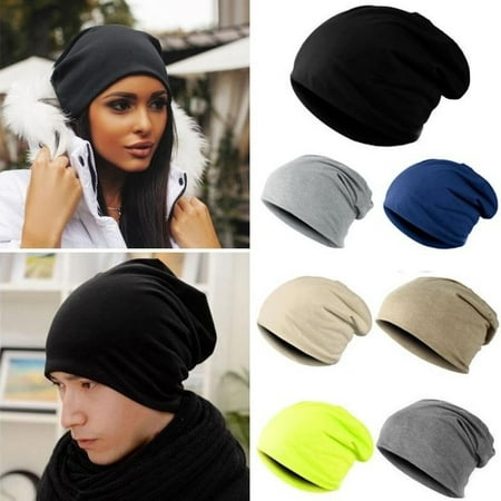 Navy Blue Slouch Hat - Autumn Winter Women Men Unisex Slouch Winter Knit Hip-hop Cap Beanie Baggy Hat Ski Crochet