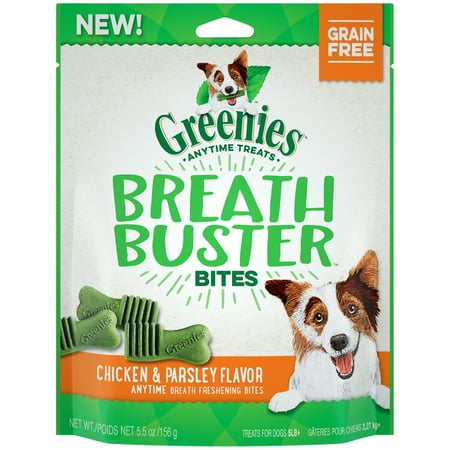 GREENIES BREATH BUSTER Bites Chicken & Parsley Flavor Treats for Dogs 5.5 Ounces