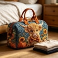 thumbnail image 5 of Cow Plaid Print Travel Duffel Bag Large Capacity Weekender Tote Shoulder Bag for Women Gym Weekend, 5 of 7