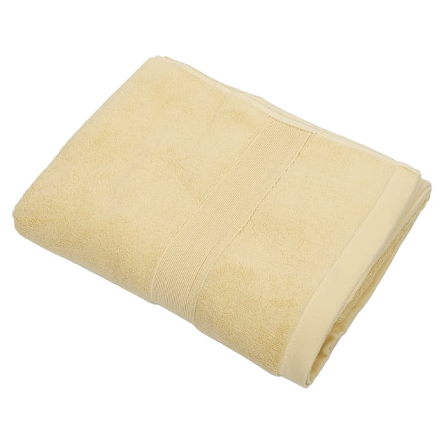 1 pieza Toalla de baño de algodón Diseño clásico Toalla de baño de algodón absorbente suave Caqui 27.56 "x55.12"