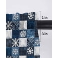 thumbnail image 6 of Blue White Snowflake Tier Curtains 36 Inch Length,Sheer Curtains for Bedroom Living Room Window Winter Geometric Check Plaid Rod Pocket Drapes Kitchen Curtains Small Half Window 27.5"x36" 2 Panels, 6 of 6