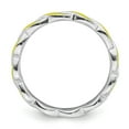 thumbnail image 2 of Sterling Silver Stackable Expressions Yellow Enamel Ring - Size 6, 2 of 3