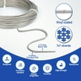 thumbnail image 3 of Tootaci 1/16 Wire Rope Kit, 165ft Vinyl Coated Stainless Steel Cable with M5 Turnbuckles Tension Kit for Garden Trellis, Curtain, String Light Hanging, 3 of 7