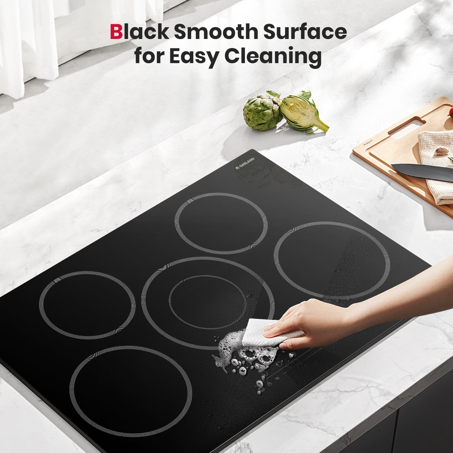 GASKAND 30-inch 5 Burners Smooth Sensor Touch Radiant Electric Cooktop, 5 Elements