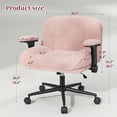 thumbnail image 2 of Romorgniz Criss Cross Chair with Adjustable Arms & Lumbar Support Vanity Chair with Reclining Back, Thick Cushion & Wheels for Office, Gaming, Reading, Vanity, Pink, 2 of 8