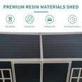 8x6ft Outdoor Resin Garden Storage Shed with Floor and 2 Windows