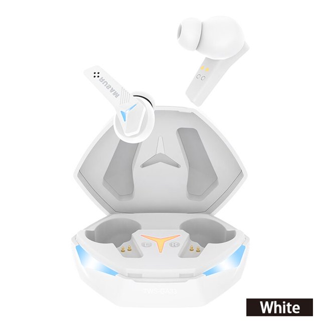 RUSAM Auriculares TWS Inalámbricos GA3, Cascos con Bluetooth, Baja Latencia, Alta Resolución, Control Táctil de Graves, Cancelación de Ruido, Audífonos para Jugador de Videojuegos qym unisex
