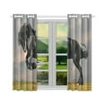 thumbnail image 3 of CADecor Horse Pattern Print Window Treatment Panel Curtains Window Curtain Kitchen Curtain,Two Piece 26x39 Inches, 3 of 4