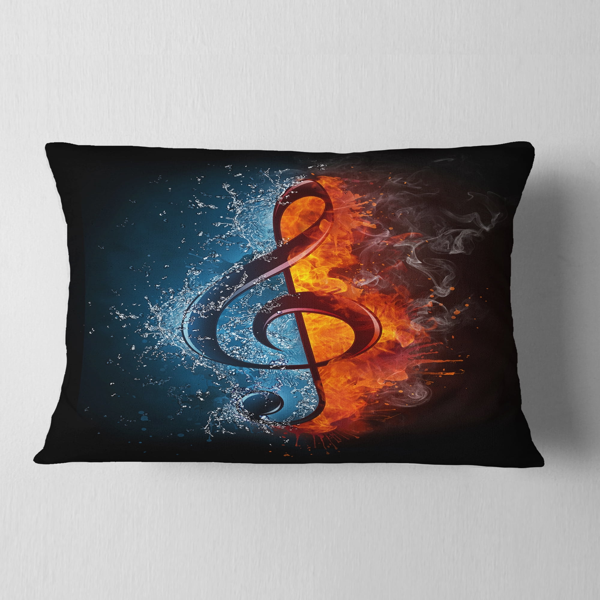 Designart Treble Clef - Abstract Throw Pillow - 12x20