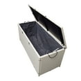 thumbnail image 5 of White Wicker Patio Deck Box with 113 Gallon Storage and Metal Frame, 5 of 8