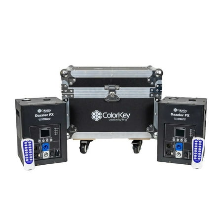ColorKey CKU-7712 Dazzler FX MKII 2-Pack Bundle with Road Case (Black)