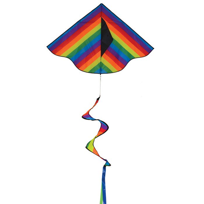 In the Breeze Rainbow Stripe Delta Kite with Spinning Tail Walmart