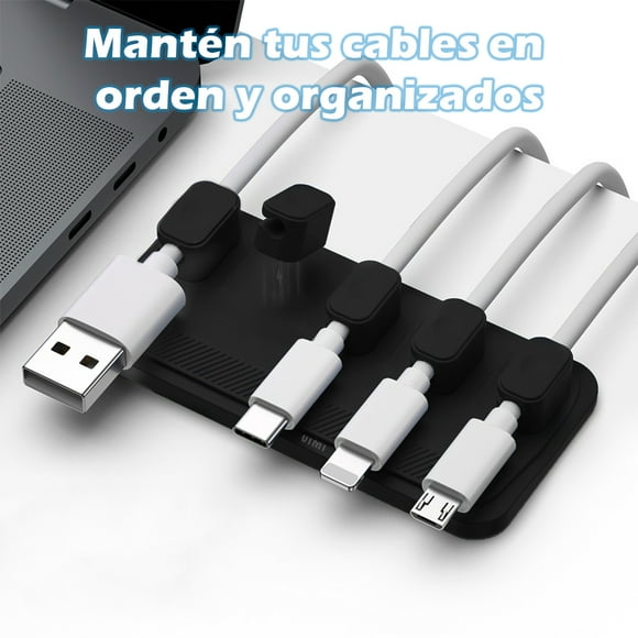 Organizador De Cables Magnético VIMI Para Escritorios Y Mesas Negro