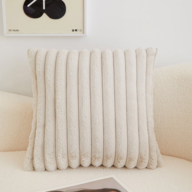 Xihbxyly Funda de Almohada Suave, Parte Delantera de Piel Sintética y Trasera de Terciopelo, Cierre de Cremallera Oculto, Elegante Decoración para Sofá y Cama, Accesorio para Sala de Estar, Dormitori