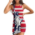 thumbnail image 2 of Women Clearance All 2025!Viikei Women's Summer Boho Sleeveless Dress,Women Casual Bodycon Printde Ribbed Sleeveless Tank Round Neck Camisole Dress Red L, 2 of 5