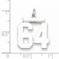 thumbnail image 2 of Sterling Silver Sterling/Silver Rhodium-Plated Polished Number 64 Charm (21 X 16) Made In United States qms64, 2 of 2