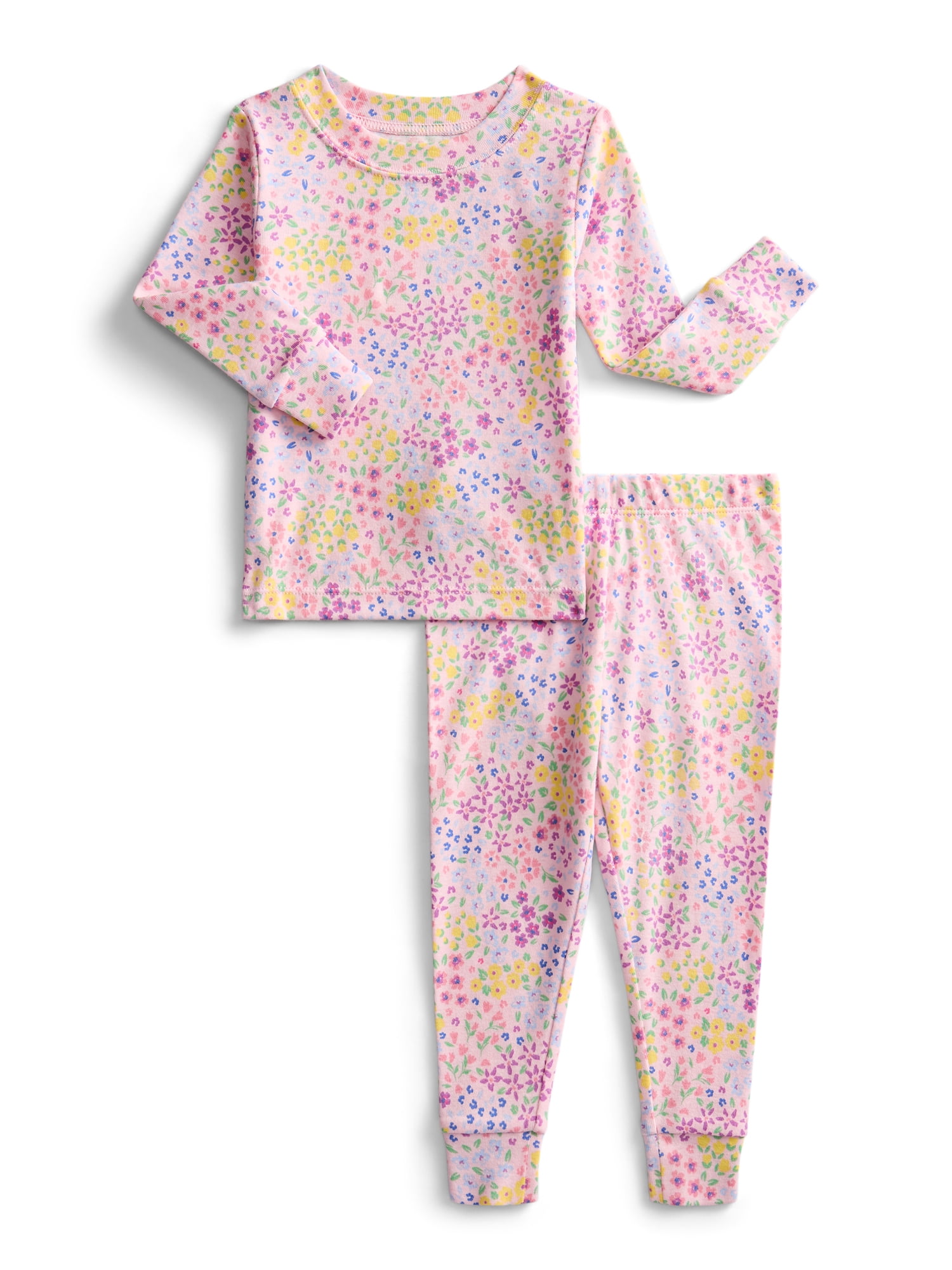 Wonder Nation Toddler Boys or Girls Cotton Long Sleeve Top and Pants Pajama Set, 6-Piece, Sizes 12M-5T