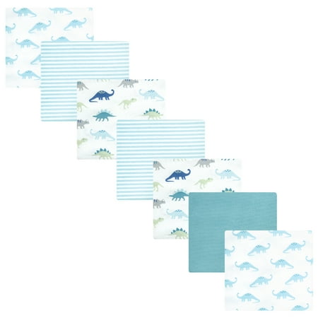 Luvable Friends Hudson Baby Flannel Receiving Blankets 7pk, Soft Dino